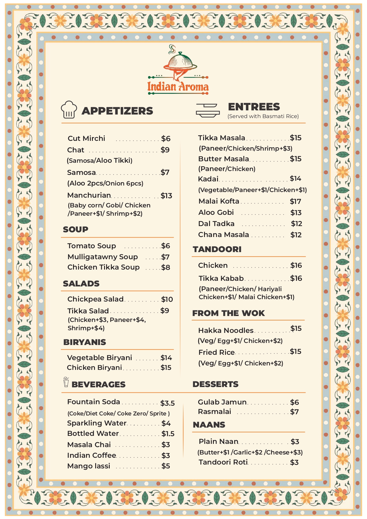 menu