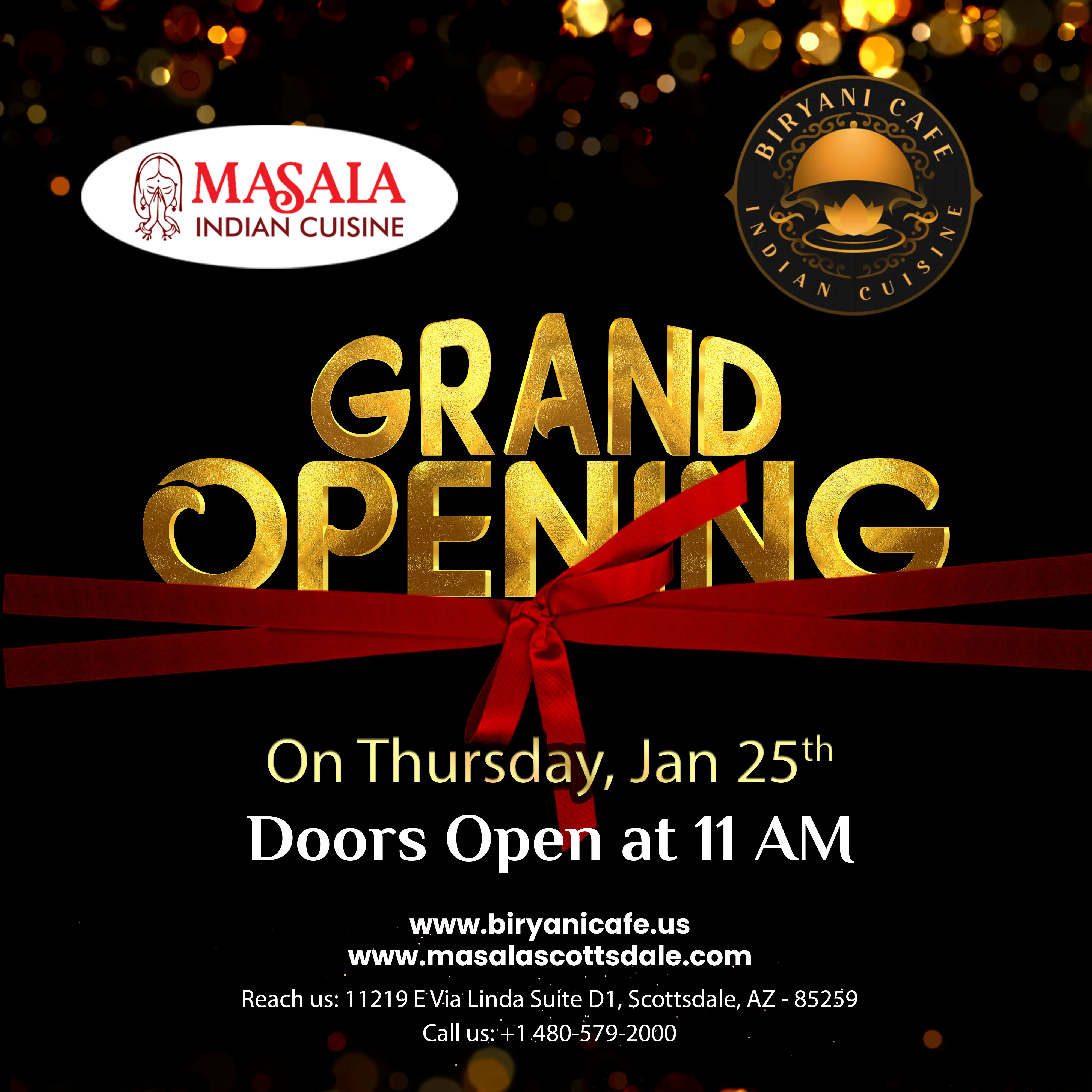Masala Indian Cuisine Scottsdale Opening Onjan25th Flyer 