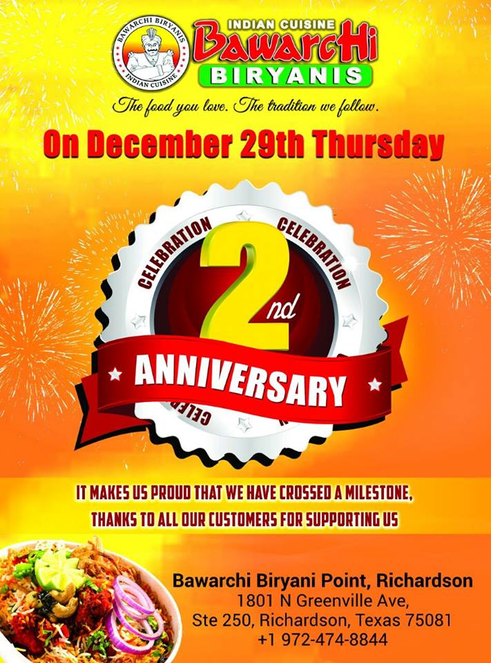 Bawarchi Richardson 2nd Anniversary